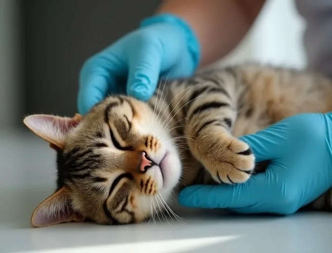 Specialist carefully handling a deceased cat with dignity in Belgrave